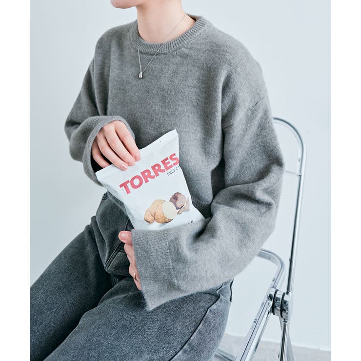 長袖クルーネックショート丈ニット トップス ニット | kirakiraShop  | 詳細画像48 