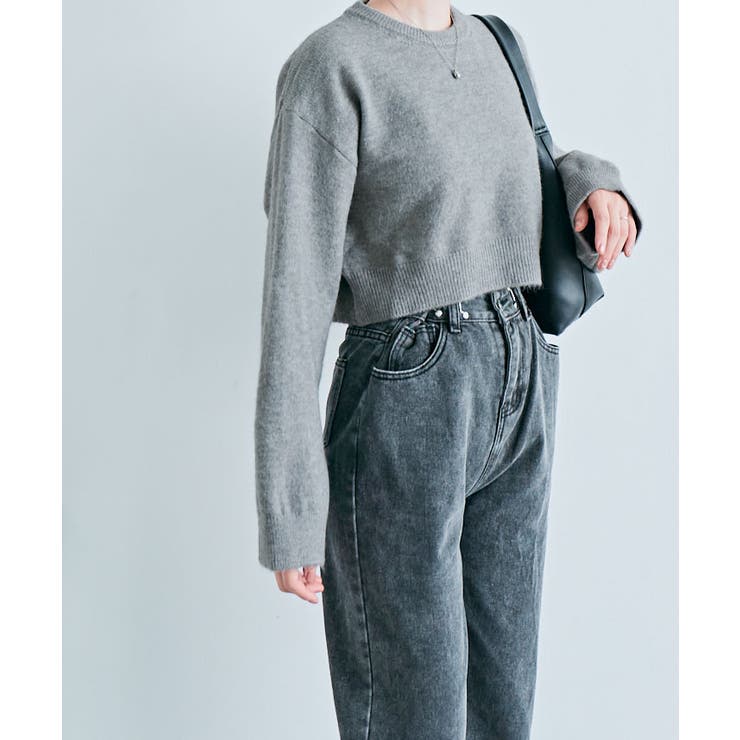 長袖クルーネックショート丈ニット トップス ニット | kirakiraShop  | 詳細画像49 