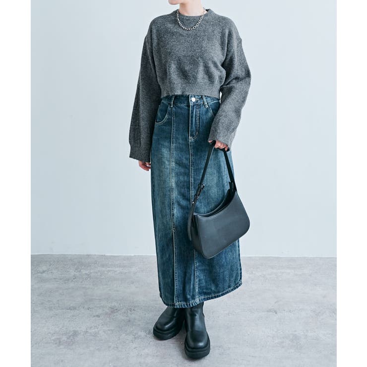 長袖クルーネックショート丈ニット トップス ニット | kirakiraShop  | 詳細画像51 