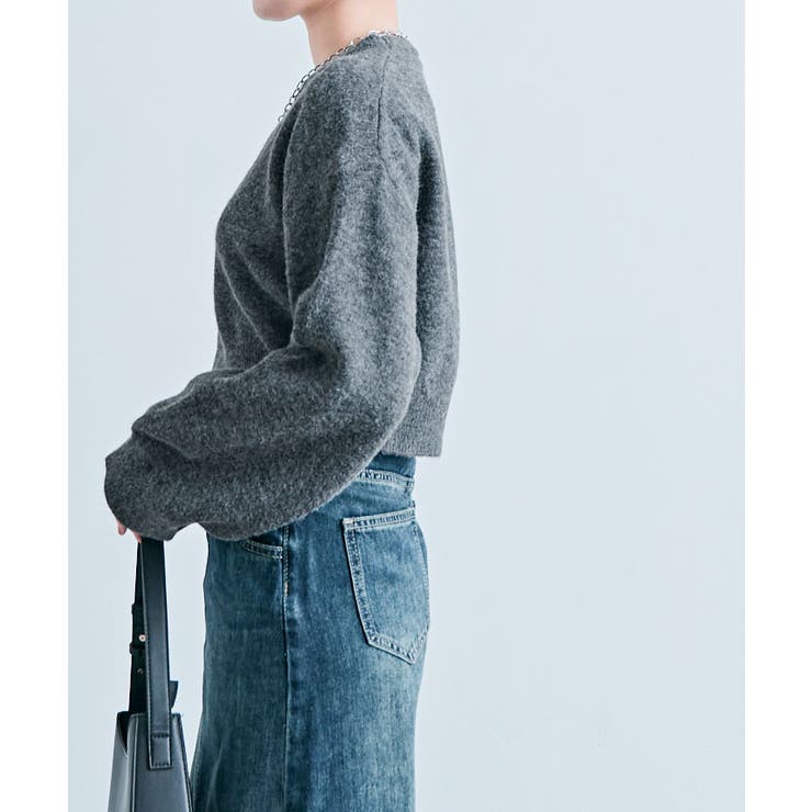 長袖クルーネックショート丈ニット トップス ニット | kirakiraShop  | 詳細画像52 