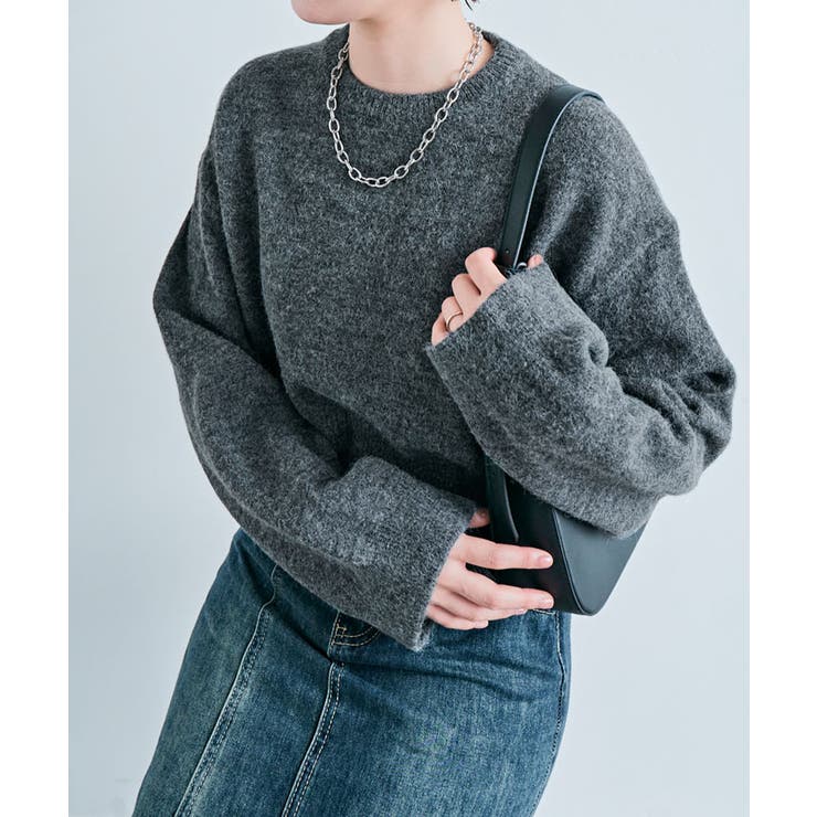 長袖クルーネックショート丈ニット トップス ニット | kirakiraShop  | 詳細画像54 