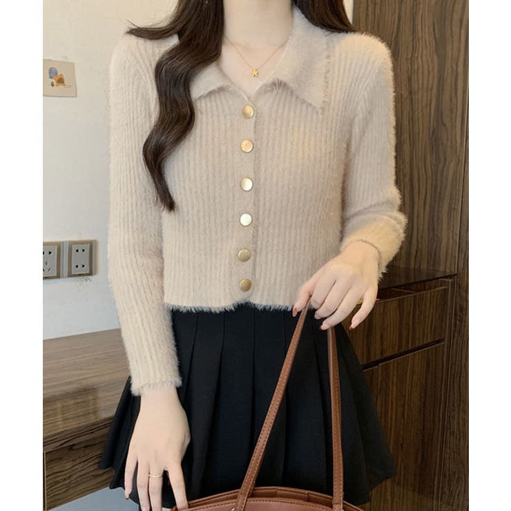 ゴールドボタンニットカーディガン トップス カーディガン | kirakiraShop  | 詳細画像11 