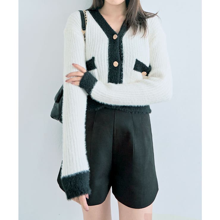 バイカラーニットカーディガン トップス カーディガン | kirakiraShop  | 詳細画像6 