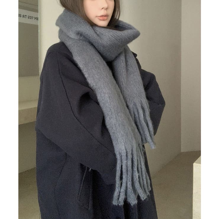 モヘアライクフリンジマフラー マフラー フリンジ[品番：IK000008267