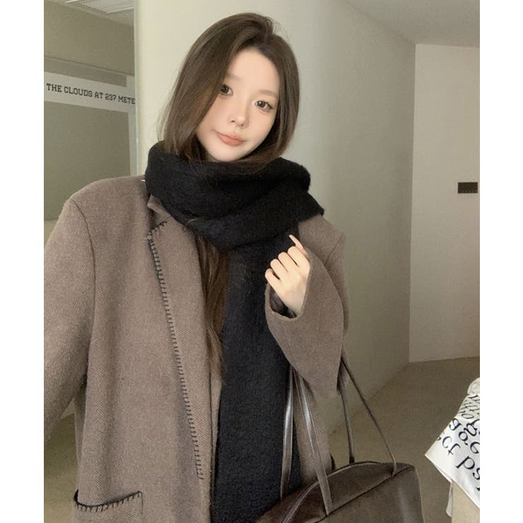 モヘアライクフリンジマフラー マフラー フリンジ[品番：IK000008267