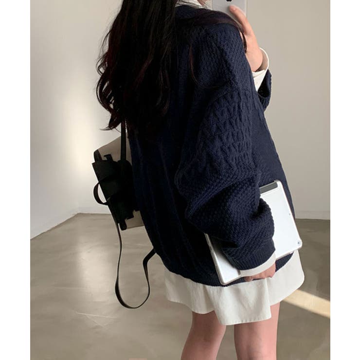 Vネックオーバーサイズニット トップス Vネック | kirakiraShop  | 詳細画像33 