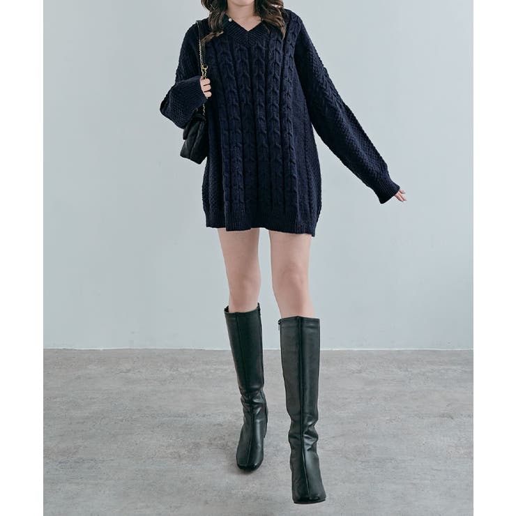 Vネックオーバーサイズニット トップス Vネック | kirakiraShop  | 詳細画像41 