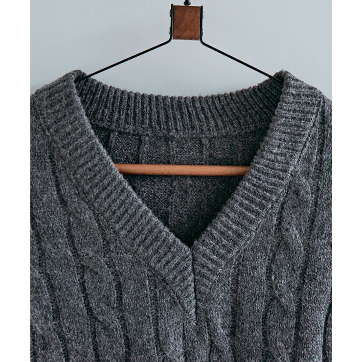 Vネックオーバーサイズニット トップス Vネック | kirakiraShop  | 詳細画像46 