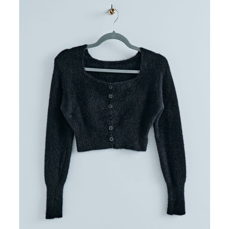 ショート丈シャギーニットカーディガン トップス カーディガン | kirakiraShop  | 詳細画像16 