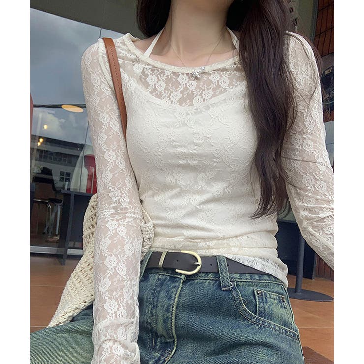フラワーレースシアートップス トップス フラワー | kirakiraShop  | 詳細画像4 