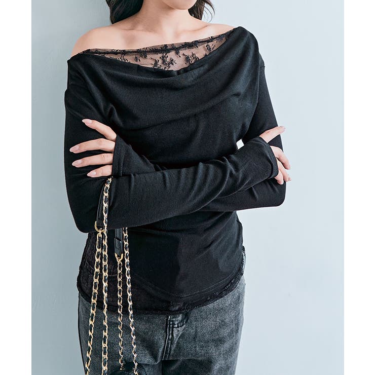 レイヤードワンショルダーレーストップス トップス ワンショルダー | kirakiraShop  | 詳細画像12 