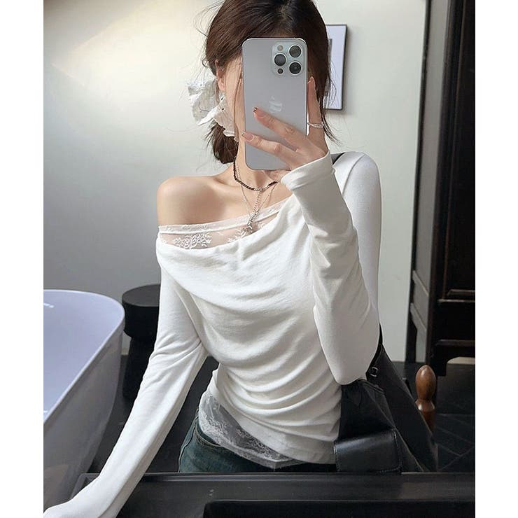 レイヤードワンショルダーレーストップス トップス ワンショルダー | kirakiraShop  | 詳細画像15 