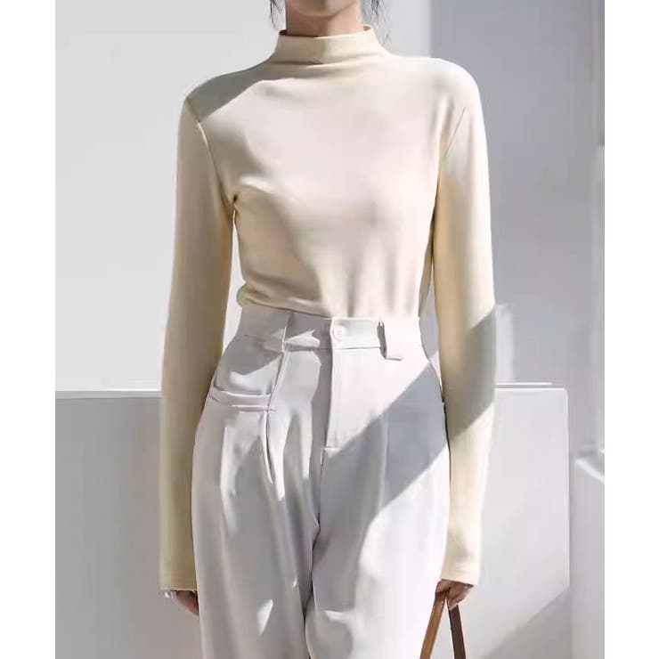 アイボリー | 裏起毛ハーフネックトップス トップス ハーフネック | kirakiraShop 