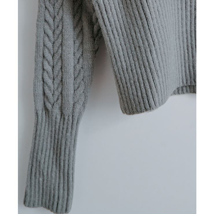 エコファーフードケーブルニットジップカーディガン トップス ケーブルニット | kirakiraShop  | 詳細画像20 