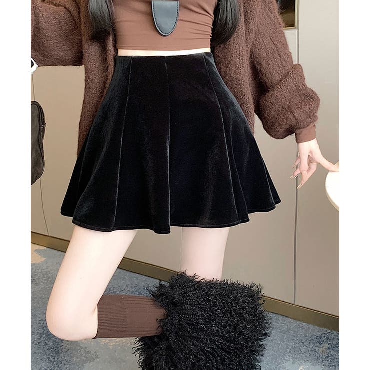 インパン付きミニフレアベロアスカート ボトムス ミニスカート | kirakiraShop  | 詳細画像2
