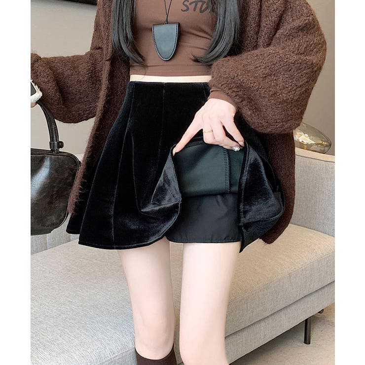 インパン付きミニフレアベロアスカート ボトムス ミニスカート | kirakiraShop  | 詳細画像4