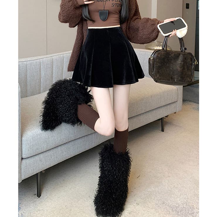 インパン付きミニフレアベロアスカート ボトムス ミニスカート | kirakiraShop  | 詳細画像6