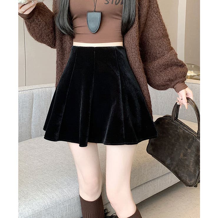 インパン付きミニフレアベロアスカート ボトムス ミニスカート | kirakiraShop  | 詳細画像8