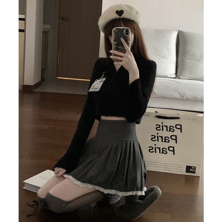 レースパイピングミニプリーツスカート ボトムス ミニスカート | kirakiraShop  | 詳細画像16