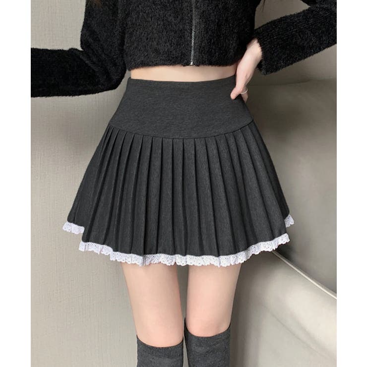 レースパイピングミニプリーツスカート ボトムス ミニスカート | kirakiraShop  | 詳細画像17