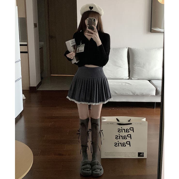 レースパイピングミニプリーツスカート ボトムス ミニスカート | kirakiraShop  | 詳細画像18