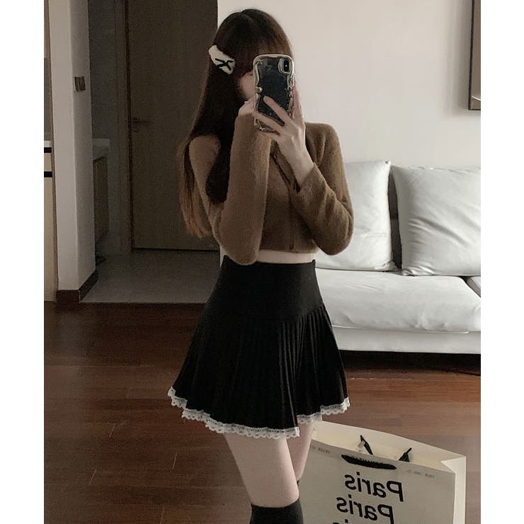 レースパイピングミニプリーツスカート ボトムス ミニスカート | kirakiraShop  | 詳細画像10