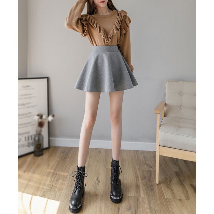 ウールライクフレアミニスカート ボトムス ミニスカート | kirakiraShop  | 詳細画像12