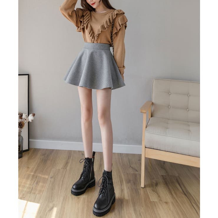 ウールライクフレアミニスカート ボトムス ミニスカート | kirakiraShop  | 詳細画像13