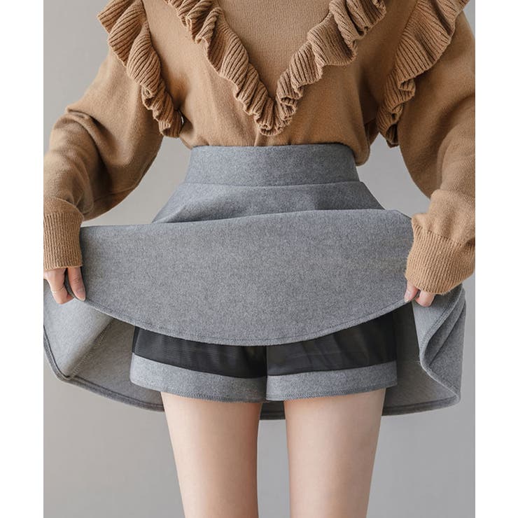 ウールライクフレアミニスカート ボトムス ミニスカート | kirakiraShop  | 詳細画像15