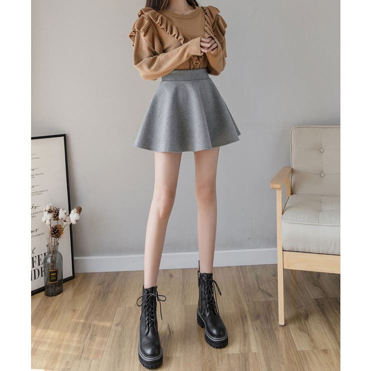 ウールライクフレアミニスカート ボトムス ミニスカート | kirakiraShop  | 詳細画像9