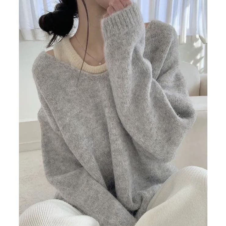 ニットインナーキャミ付きニットプルオーバー2点セット トップス アンサンブル | kirakiraShop  | 詳細画像29 