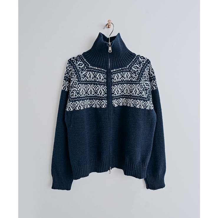 ノルディック柄ダブルジップニットカーディガン トップス ニット | kirakiraShop  | 詳細画像13 
