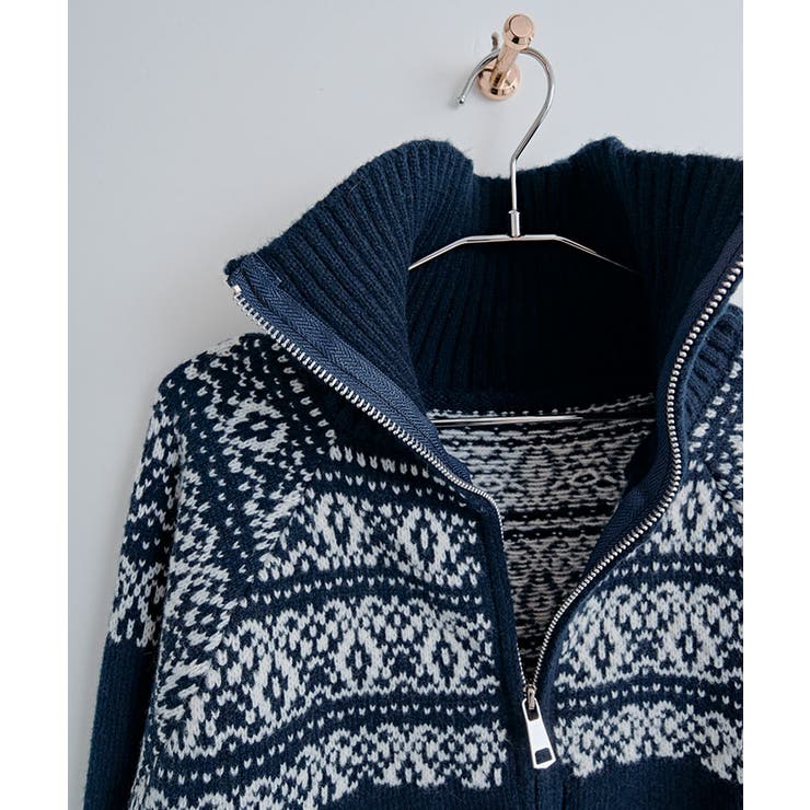 ノルディック柄ダブルジップニットカーディガン トップス ニット | kirakiraShop  | 詳細画像16 