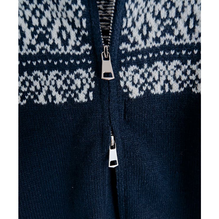 ノルディック柄ダブルジップニットカーディガン トップス ニット | kirakiraShop  | 詳細画像17 