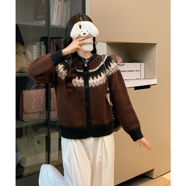 ノルディック柄シャギーカーディガン トップス カーディガン | kirakiraShop  | 詳細画像11 