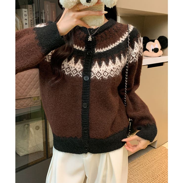 ノルディック柄シャギーカーディガン トップス カーディガン | kirakiraShop  | 詳細画像17 