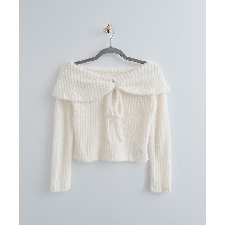 オフショルダーリボンデザインニット トップス ニット | kirakiraShop  | 詳細画像13 