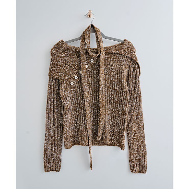 ミックスカラーワンショルダーニット トップス ニット | kirakiraShop  | 詳細画像9 