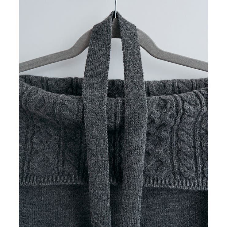 ケーブルデザインオフショルダーリボンニット トップス ニット | kirakiraShop  | 詳細画像9 