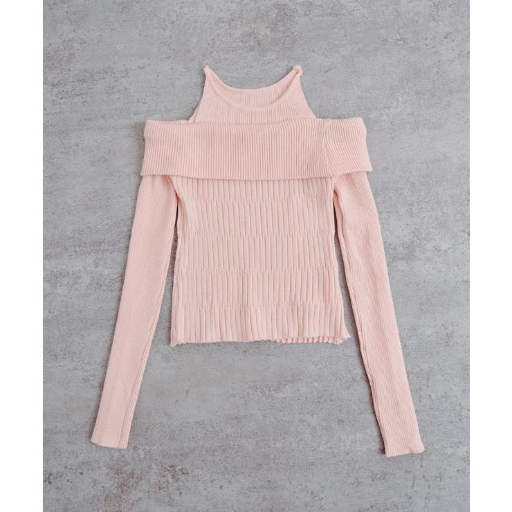 オフショルダーリブドッキングニットトップス トップス ニット | kirakiraShop  | 詳細画像7 