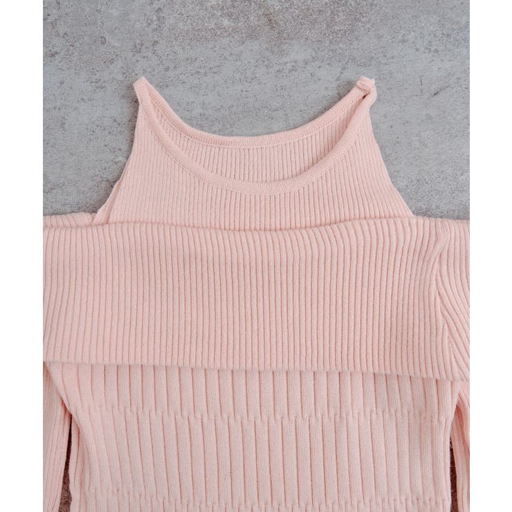 オフショルダーリブドッキングニットトップス トップス ニット | kirakiraShop  | 詳細画像8 