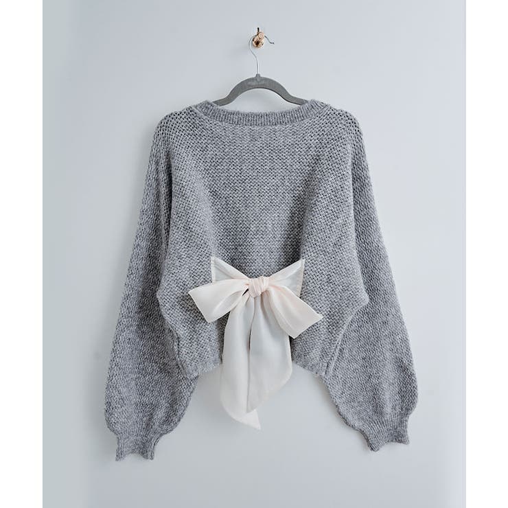 バックリボンデザインシャギーニット トップス ニット | kirakiraShop  | 詳細画像17 