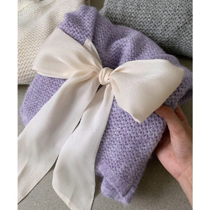 バックリボンデザインシャギーニット トップス ニット | kirakiraShop  | 詳細画像13 