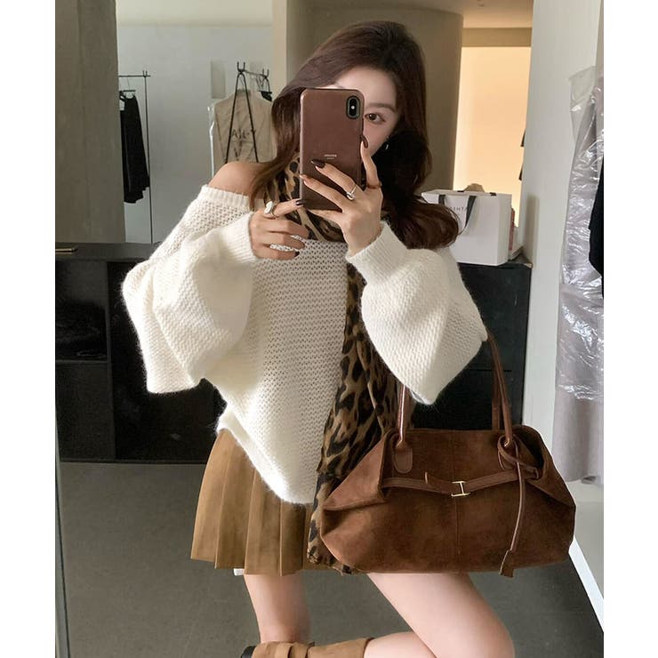 バックリボンデザインシャギーニット トップス ニット | kirakiraShop  | 詳細画像5 