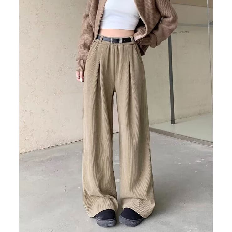 ベージュ | リラックスシルエットコーデュロイワイドパンツ パンツ ワイド | kirakiraShop 