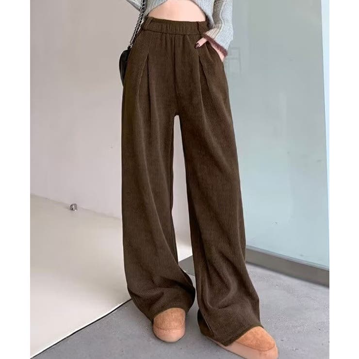 ブラウン | リラックスシルエットコーデュロイワイドパンツ パンツ ワイド | kirakiraShop 