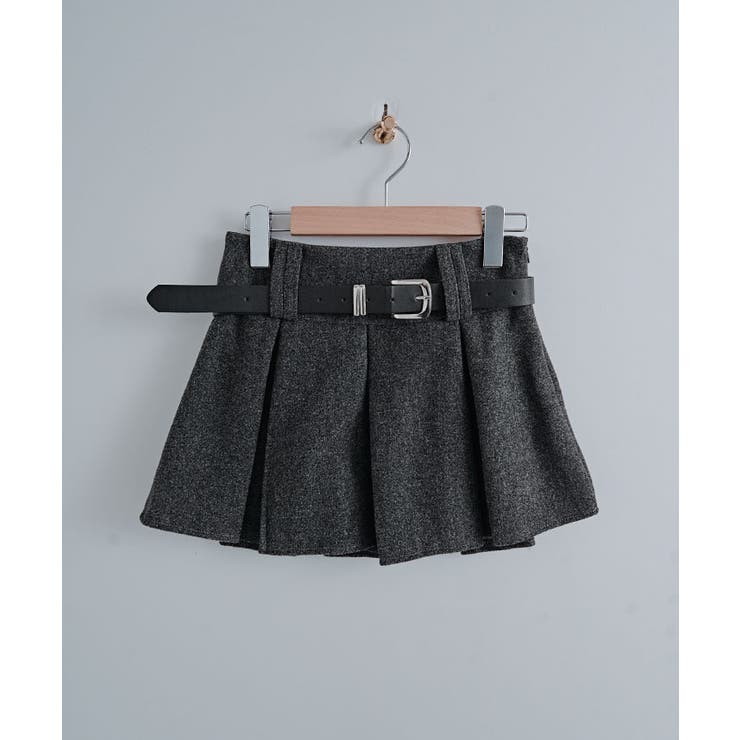 ウールタッチベルト付きプリーツミニスカート ボトムス スカート | kirakiraShop  | 詳細画像11 