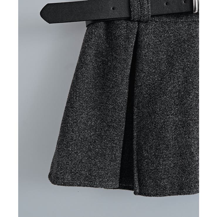 ウールタッチベルト付きプリーツミニスカート ボトムス スカート | kirakiraShop  | 詳細画像13 