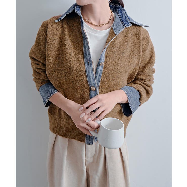 デニムドッキングカーディガン トップス ニット | kirakiraShop  | 詳細画像17 