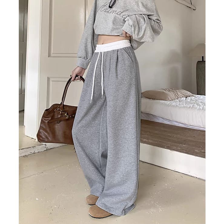 配色ウエスト ワイドイージーパンツ ボトムス | kirakiraShop  | 詳細画像11 